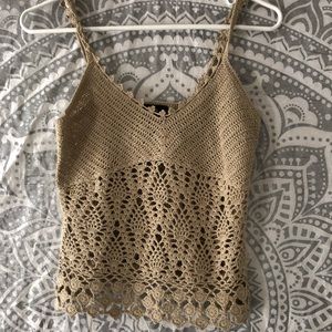 Express beige hand knitted tank